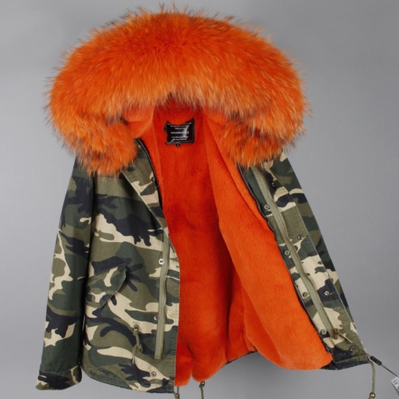 Jackets & Blazers - ⚡️HOST-PICK⚡️Camo Raccoon Fur Collar Hooded Parka